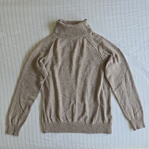 Karen Scott Tan Speckled Knit Turtleneck Sweater Women's M Neutral Casual Beige